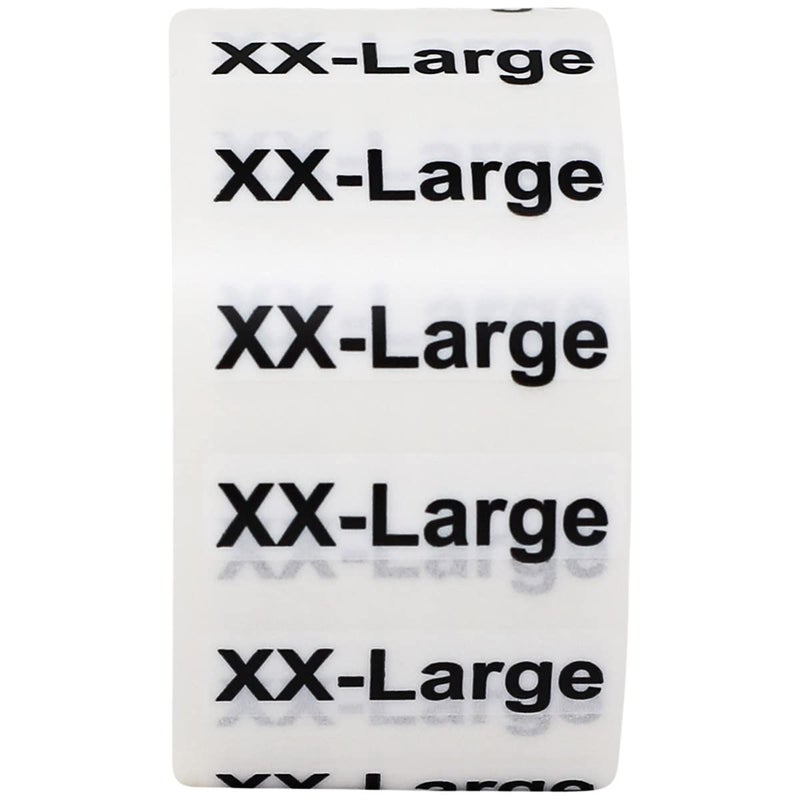InStockLabels.com ملصقات حجم الملابس InStockLabels، XXL - 1.25" × 5" (125 ملصق/لفة) - ملصقات الملابس لمستلزمات المتاجر، ملصقات الحجم لعلامات الملابس، ملصقات التعبئة للتجزئة ومتاجر التحف. - Image 1